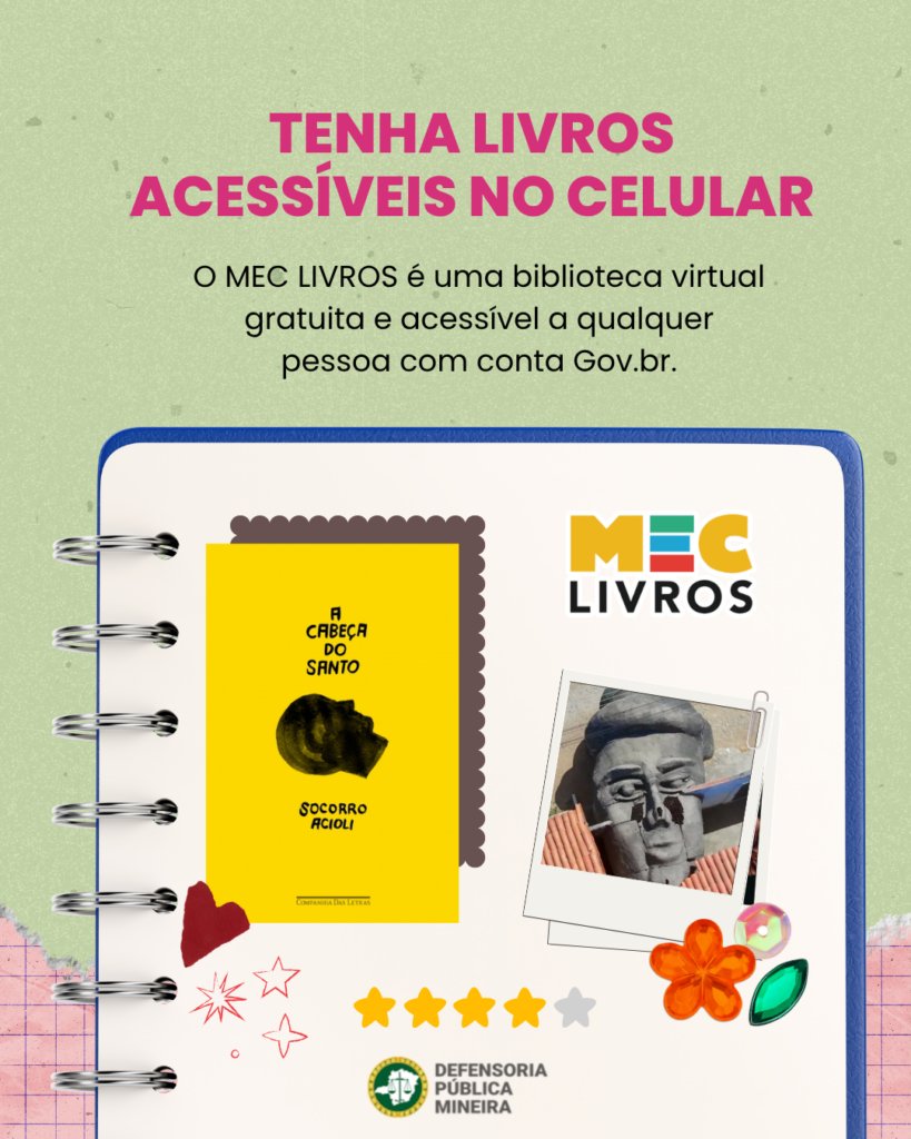 TENHA LIVROS ACESSÍVEIS NO CELULAR O MEC LIVROS é uma biblioteca virtual gratuita e acessível a qualque pessoa com conta Gov.br.