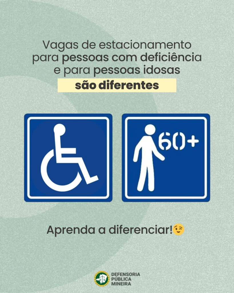 Vagas de estacionamento para pessoas com deficiência e para pessoas idosas são diferentes Aprenda a diferenciar