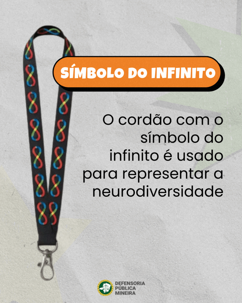 Símbolo do infinito - O cordão com símbolo do infinito é usado para representar a neurodiversidade