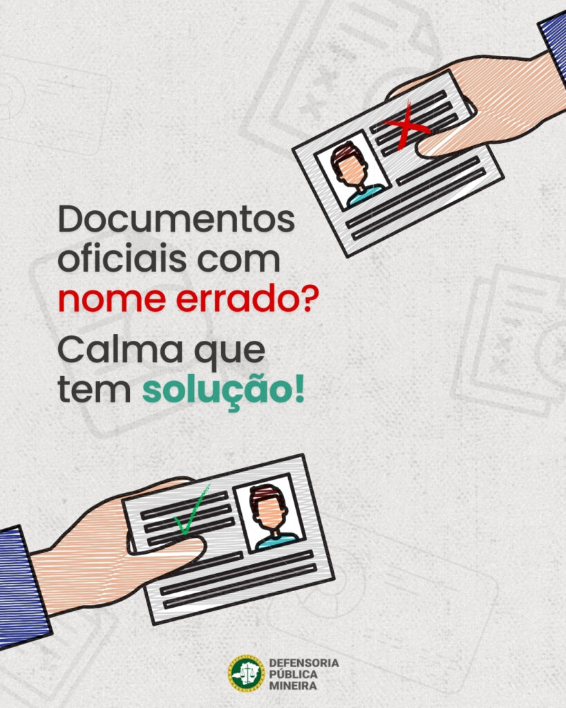 Documentos oficiais com nome errado? Calma que tem solução!