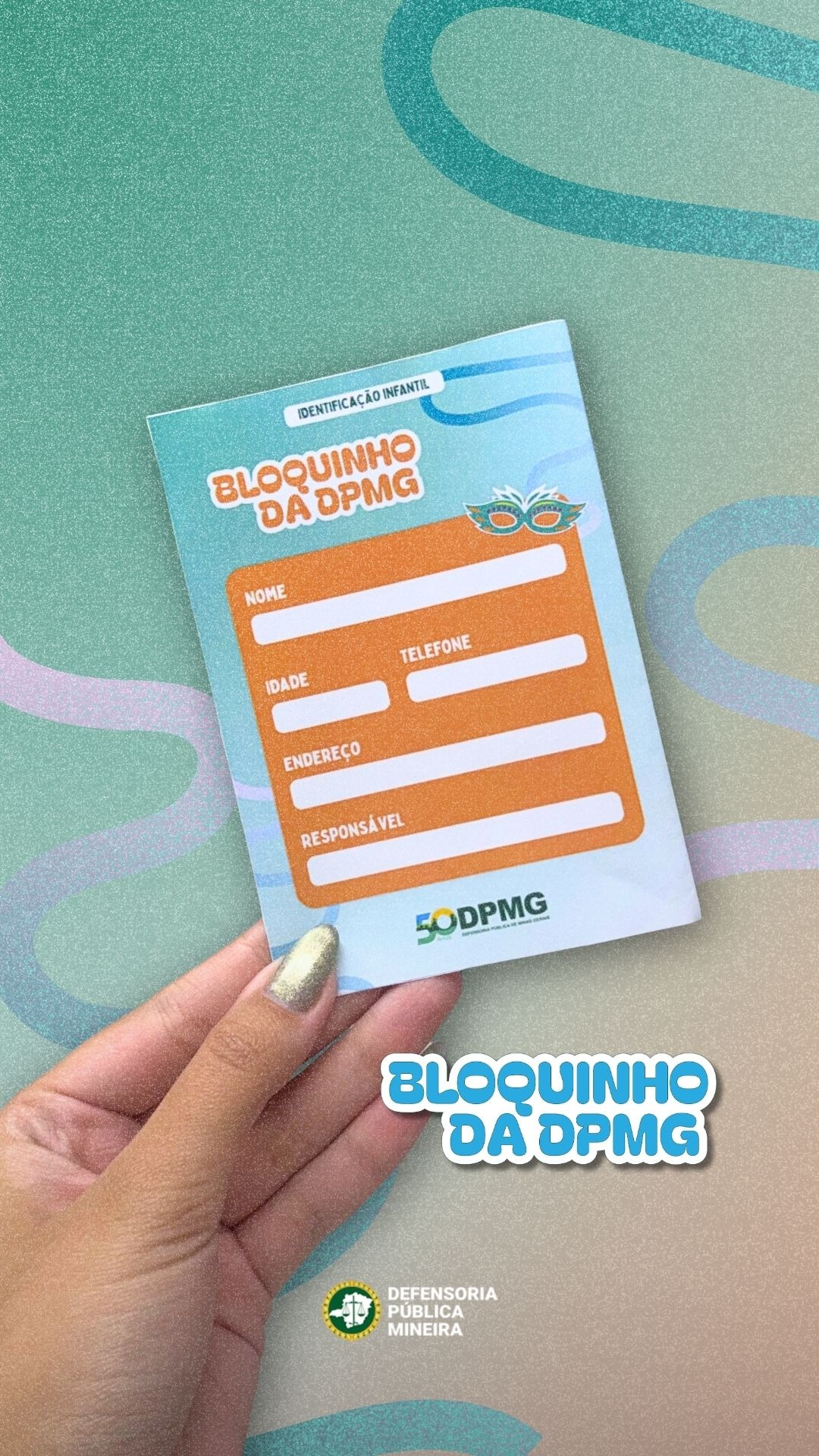 Crachá de identificação infantil