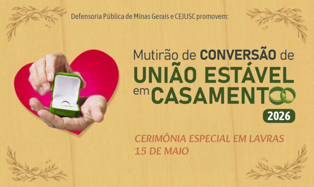 DPMG realiza cerimônia de celebração e entrega de certidões do I Mutirão de Conversão de União Estável em Casamento de Lavras 